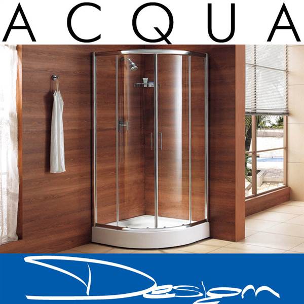 ACQUA DESIGN® Douche ADALIE XL en verre avec bac 90x90